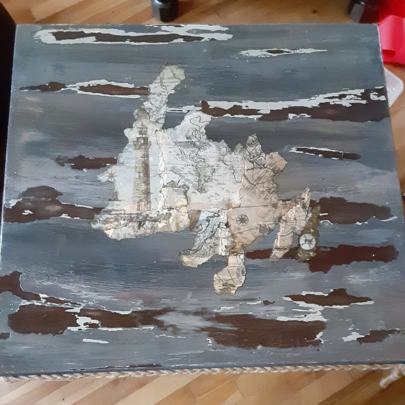 Upcycled Refinished Newfie Side Table - Picture 2 of 2